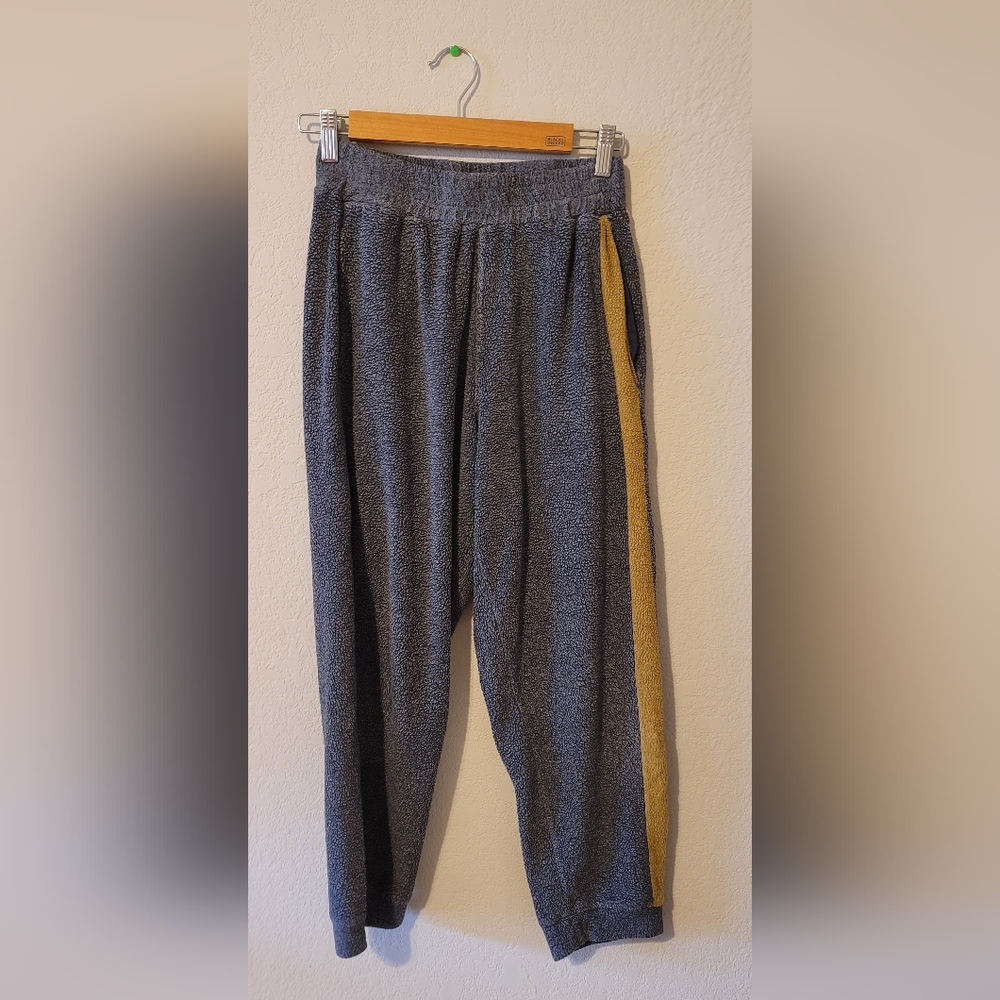 Free People Gray and Gold Track Pants